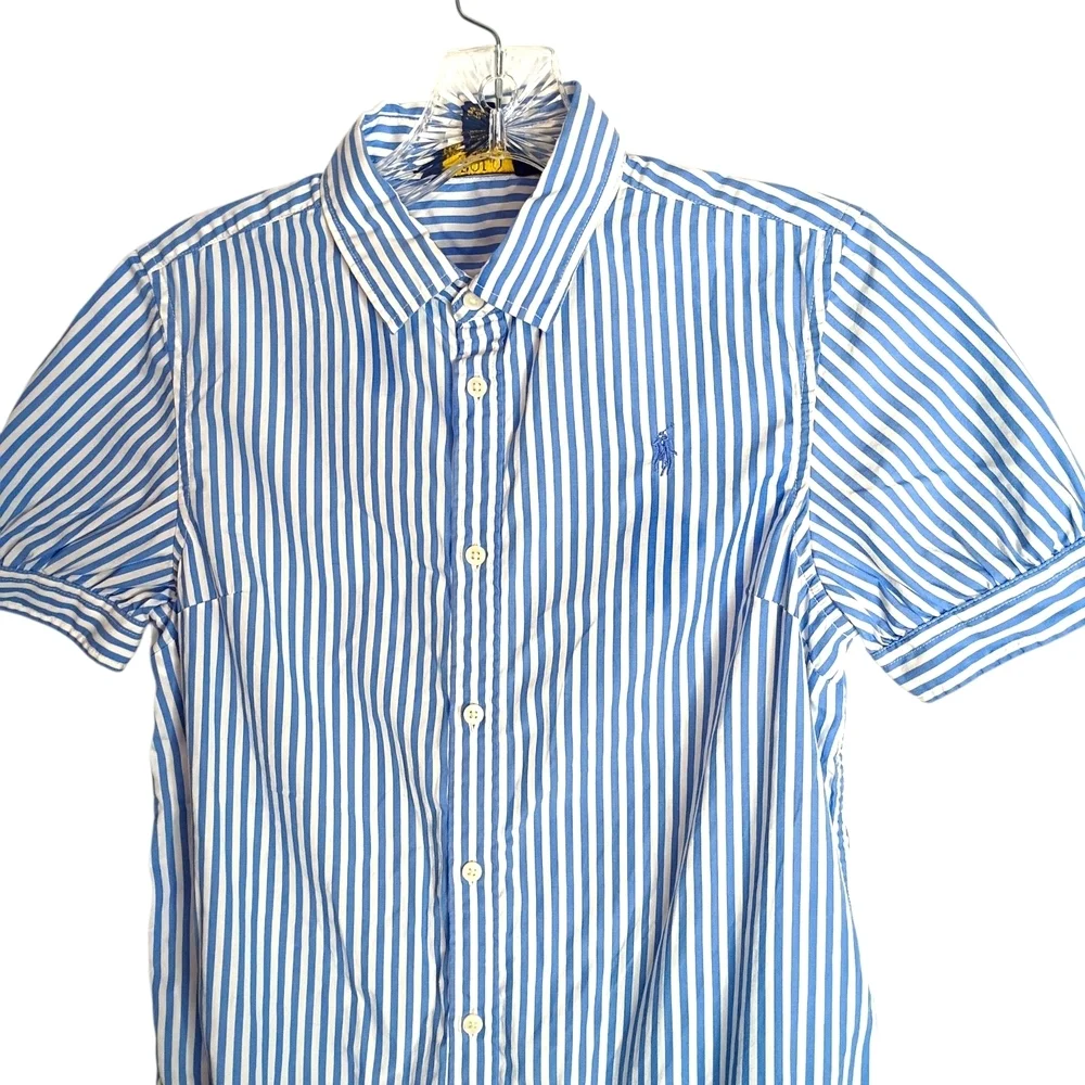 Polo Ralph Lauren -Girls Blue and White Striped Shirt Dress - 16